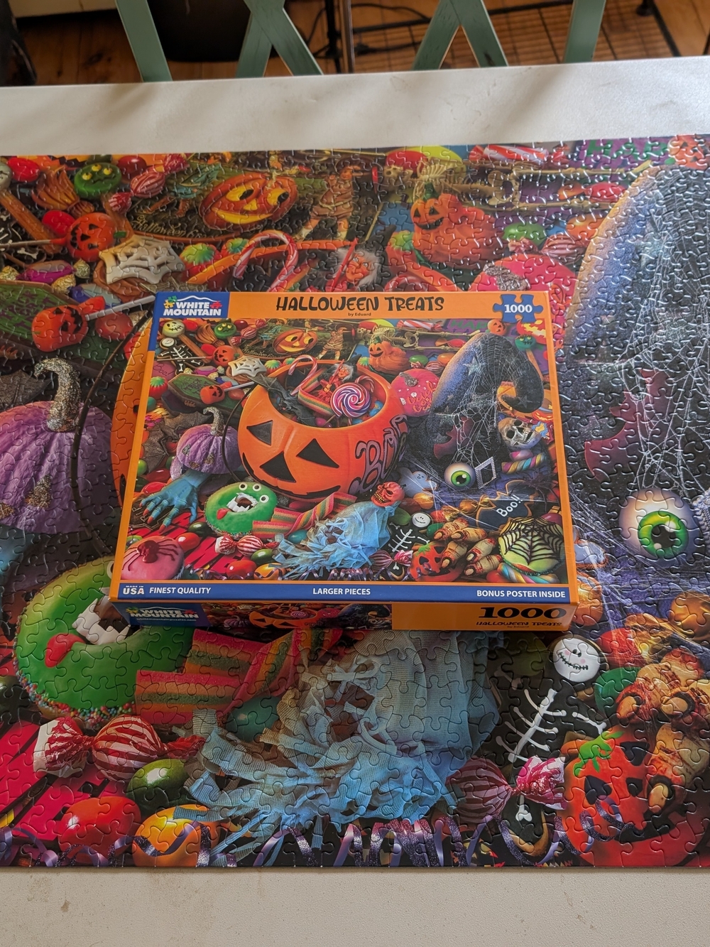 Like New White Mountain Halloween Treats 1000-Piece Jigsaw Puzzle